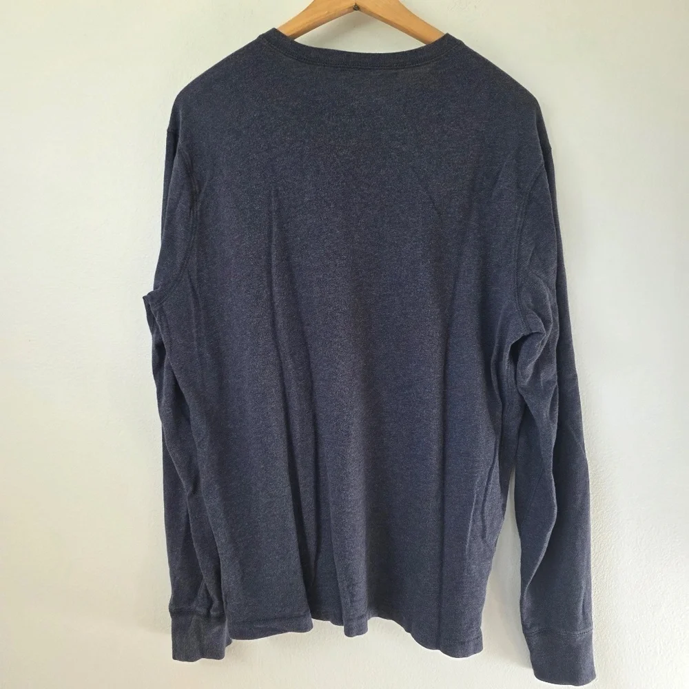 J Crew Men's Dark Blue Long Sleeve Henley - XL